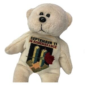 911 Bear Bean Bag  REMEMBRANCE SEPTEMBER 11 Twin Towers 8" Plush